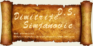 Dimitrije Simjanović vizit kartica